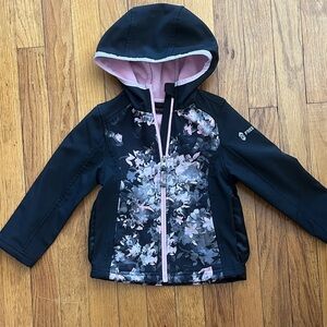 **Sewing Modifications** Free Country Black Softshell Jacket with Pink Lining